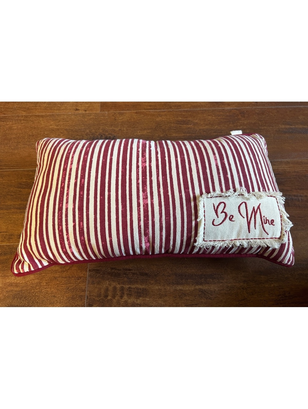 Decorative Striped 'Be Mine' Accent Pillow